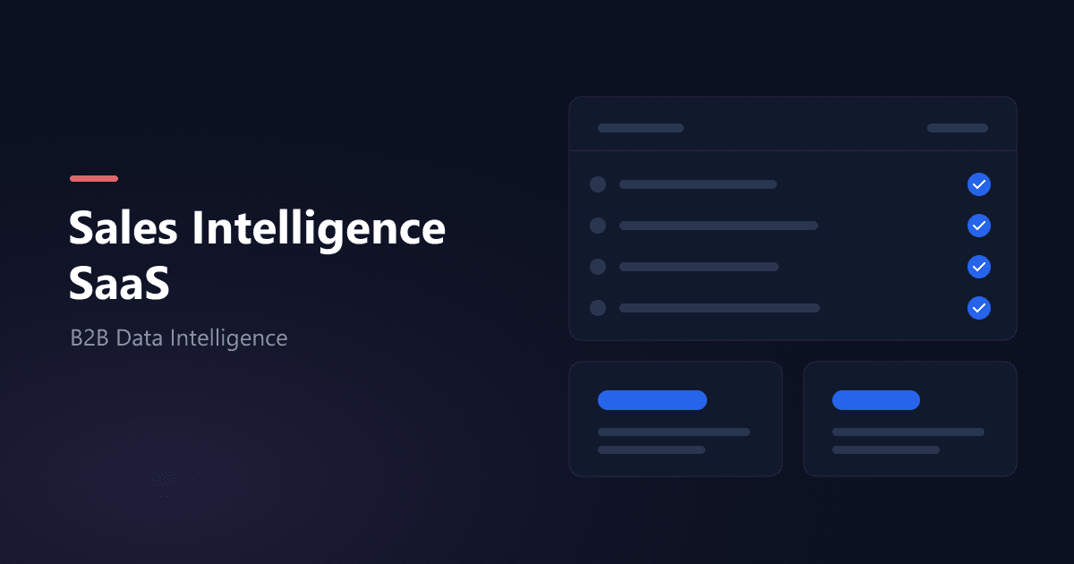 Sales Intelligence SaaS — AI-Verified B2B Data Platform