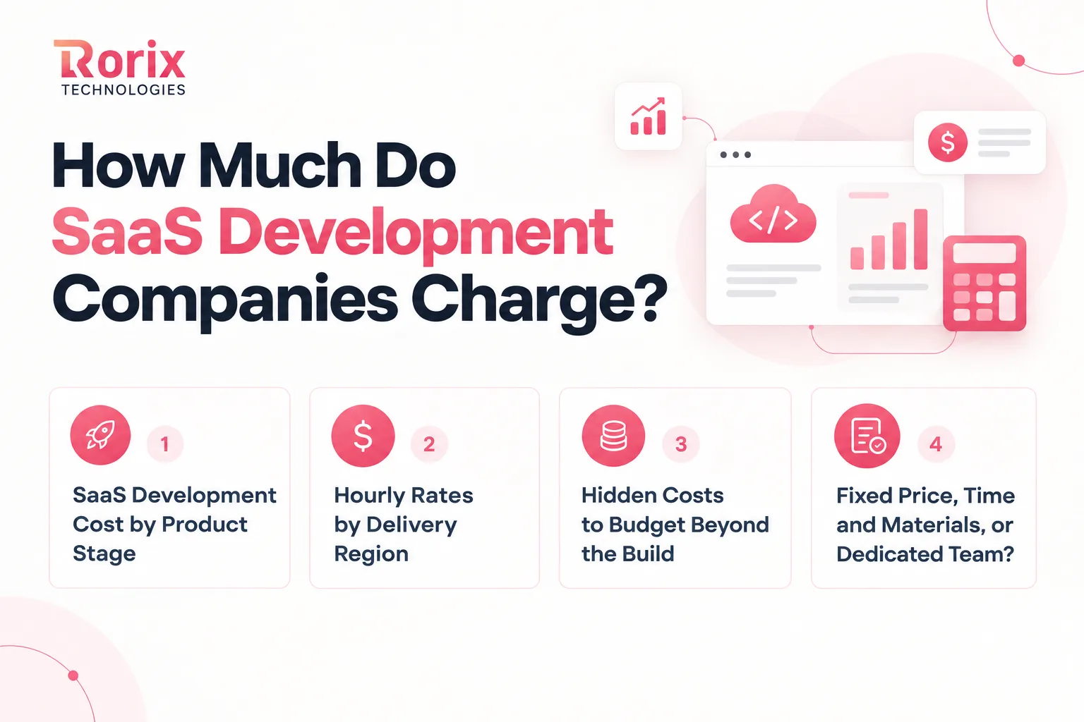 How much SaaS development companies charge: cost by product stage, hourly rates by delivery region, hidden costs beyond the build, and engagement models