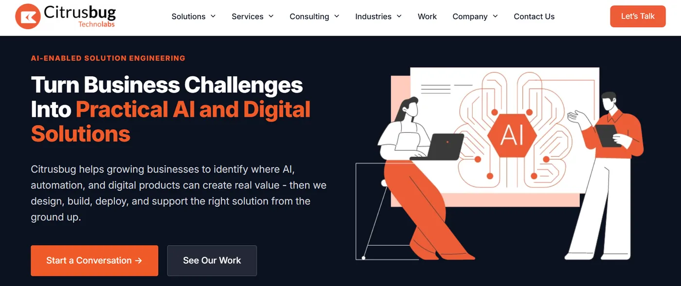 Citrusbug Technolabs homepage: AI-first software development company